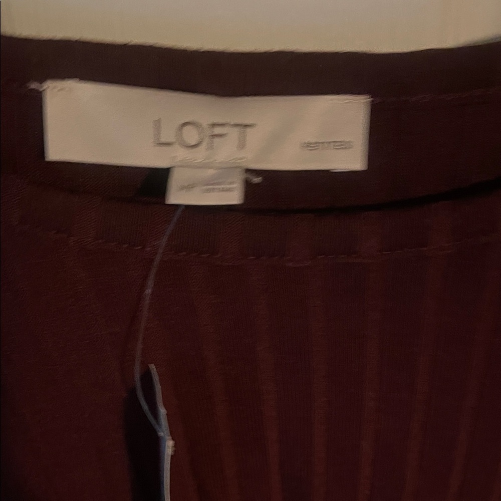 LOFT Rich Burgundy Long Sleeve Dress - Picture 2 of 4